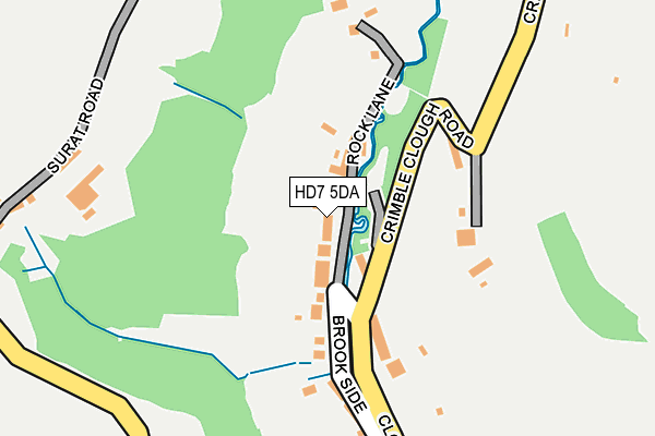 HD7 5DA map - OS OpenMap – Local (Ordnance Survey)