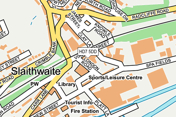 HD7 5DD map - OS OpenMap – Local (Ordnance Survey)