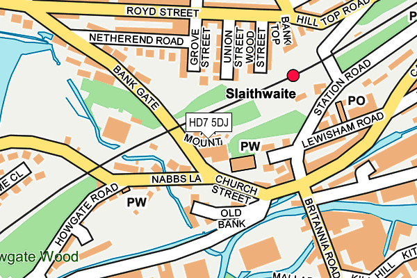 HD7 5DJ map - OS OpenMap – Local (Ordnance Survey)