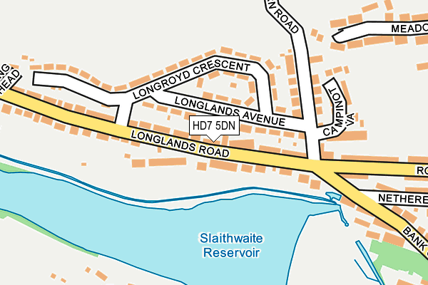 HD7 5DN map - OS OpenMap – Local (Ordnance Survey)