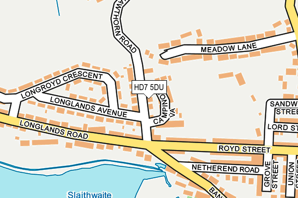 HD7 5DU map - OS OpenMap – Local (Ordnance Survey)