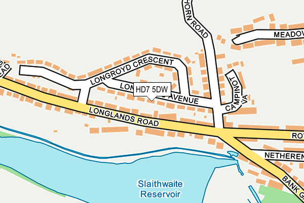 HD7 5DW map - OS OpenMap – Local (Ordnance Survey)