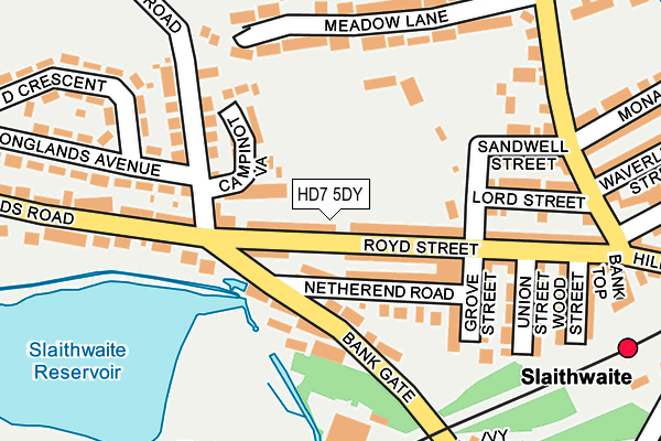 HD7 5DY map - OS OpenMap – Local (Ordnance Survey)