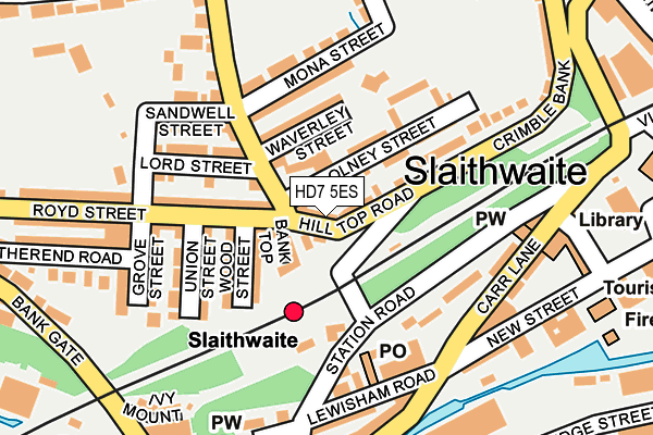 HD7 5ES map - OS OpenMap – Local (Ordnance Survey)