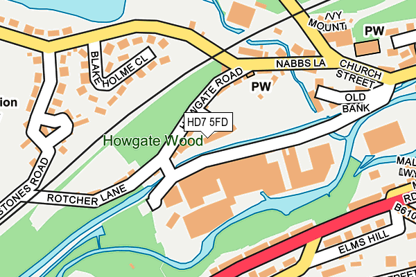 HD7 5FD map - OS OpenMap – Local (Ordnance Survey)