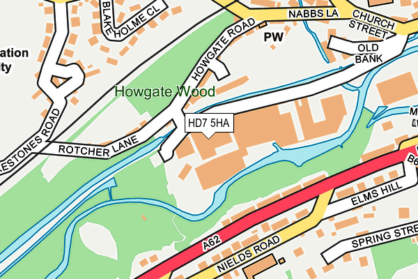 HD7 5HA map - OS OpenMap – Local (Ordnance Survey)