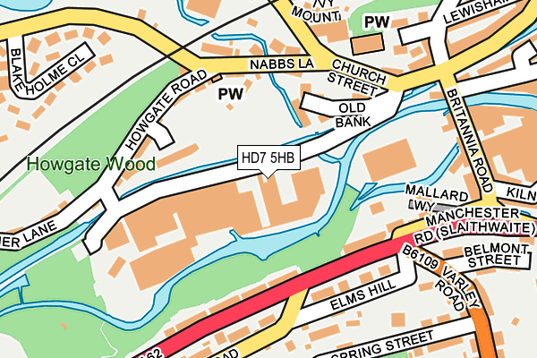 HD7 5HB map - OS OpenMap – Local (Ordnance Survey)