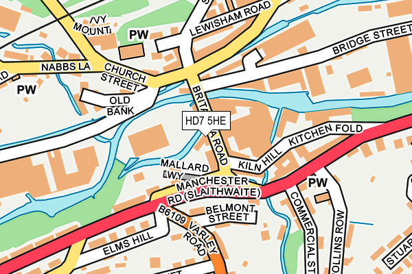 HD7 5HE map - OS OpenMap – Local (Ordnance Survey)