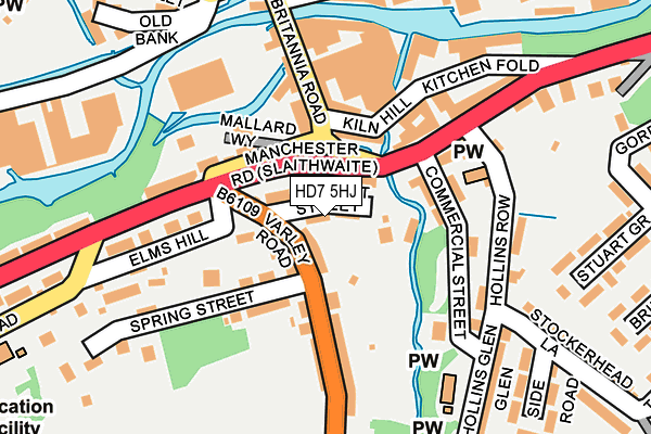 HD7 5HJ map - OS OpenMap – Local (Ordnance Survey)