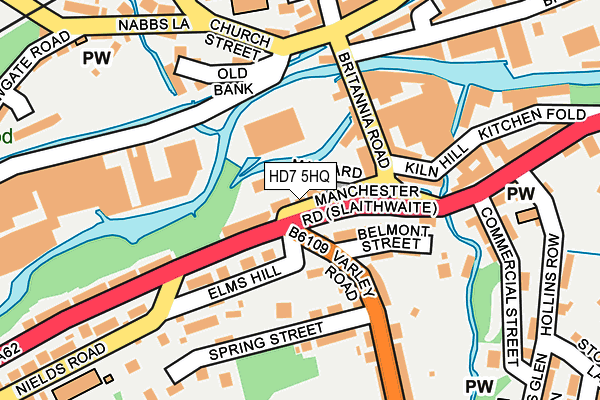 HD7 5HQ map - OS OpenMap – Local (Ordnance Survey)