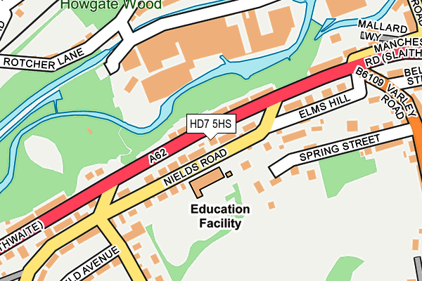 HD7 5HS map - OS OpenMap – Local (Ordnance Survey)