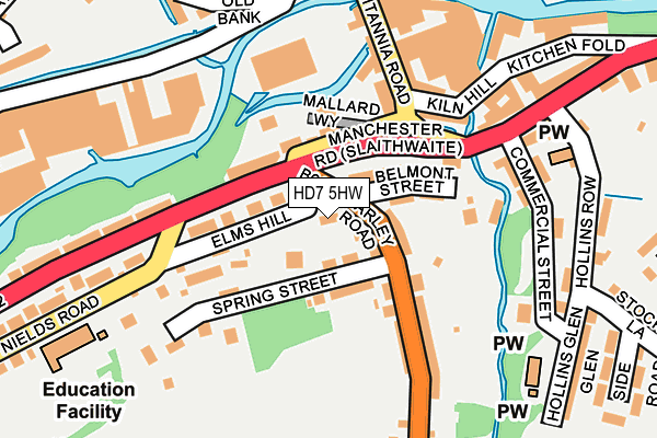 HD7 5HW map - OS OpenMap – Local (Ordnance Survey)