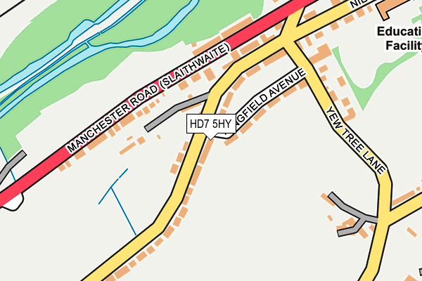 HD7 5HY map - OS OpenMap – Local (Ordnance Survey)