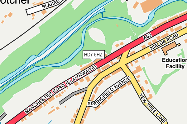 HD7 5HZ map - OS OpenMap – Local (Ordnance Survey)