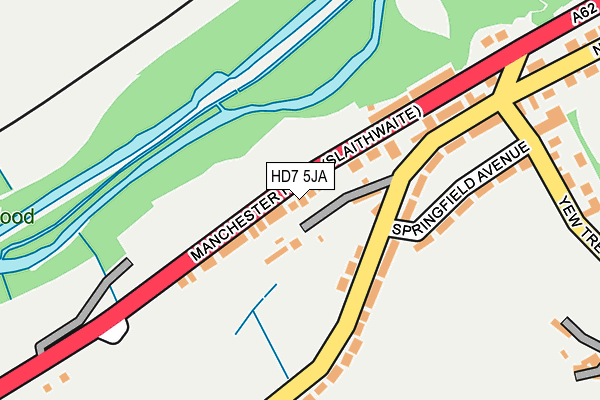HD7 5JA map - OS OpenMap – Local (Ordnance Survey)