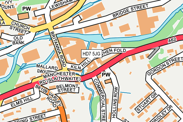 HD7 5JG map - OS OpenMap – Local (Ordnance Survey)
