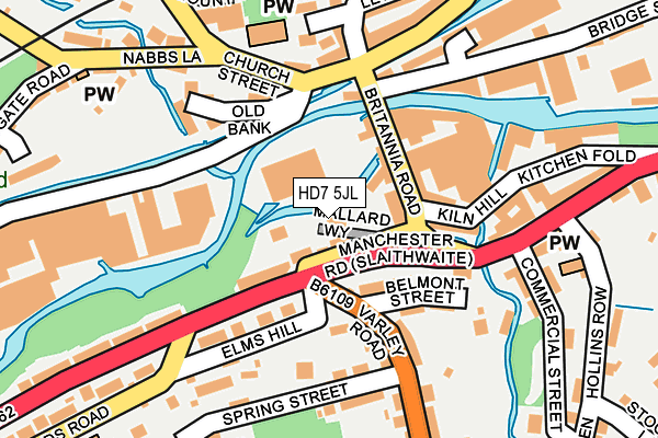 HD7 5JL map - OS OpenMap – Local (Ordnance Survey)