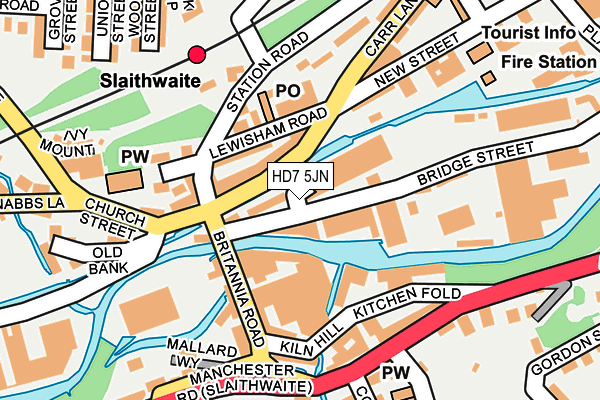 HD7 5JN map - OS OpenMap – Local (Ordnance Survey)