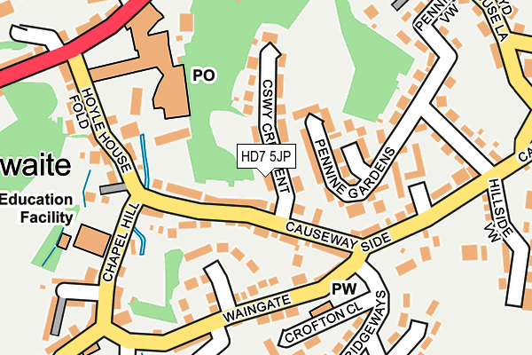 HD7 5JP map - OS OpenMap – Local (Ordnance Survey)