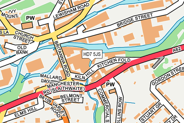 HD7 5JS map - OS OpenMap – Local (Ordnance Survey)