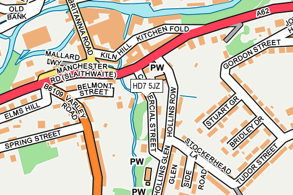 HD7 5JZ map - OS OpenMap – Local (Ordnance Survey)