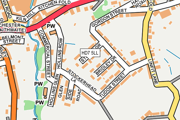 HD7 5LL map - OS OpenMap – Local (Ordnance Survey)