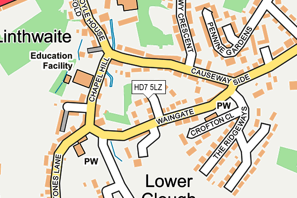 HD7 5LZ map - OS OpenMap – Local (Ordnance Survey)