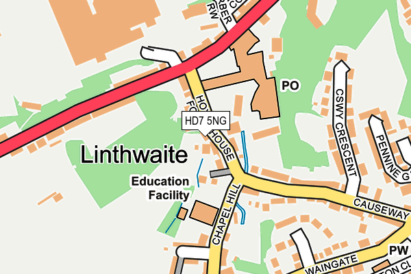 HD7 5NG map - OS OpenMap – Local (Ordnance Survey)