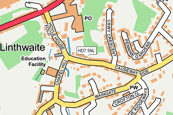 HD7 5NL map - OS OpenMap – Local (Ordnance Survey)