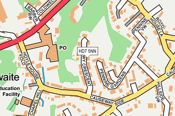 HD7 5NN map - OS OpenMap – Local (Ordnance Survey)