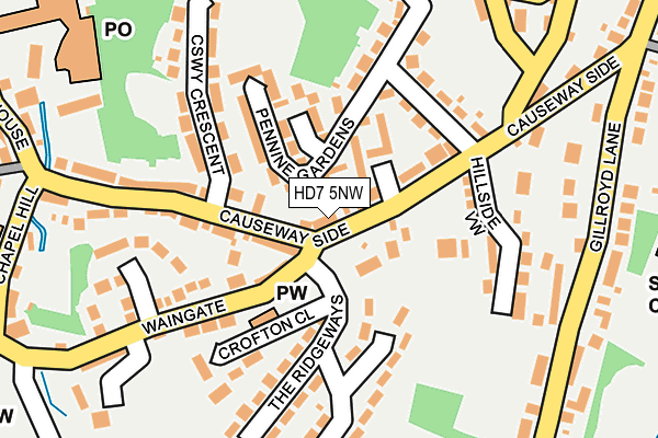 HD7 5NW map - OS OpenMap – Local (Ordnance Survey)