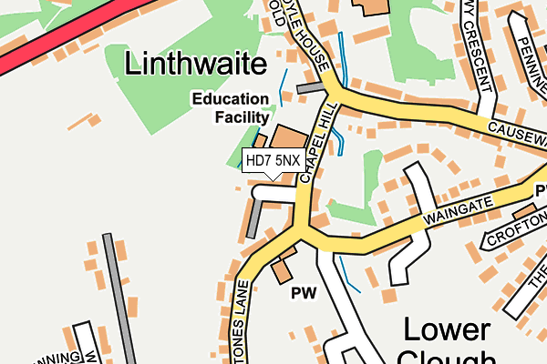 HD7 5NX map - OS OpenMap – Local (Ordnance Survey)