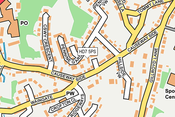 HD7 5PS map - OS OpenMap – Local (Ordnance Survey)