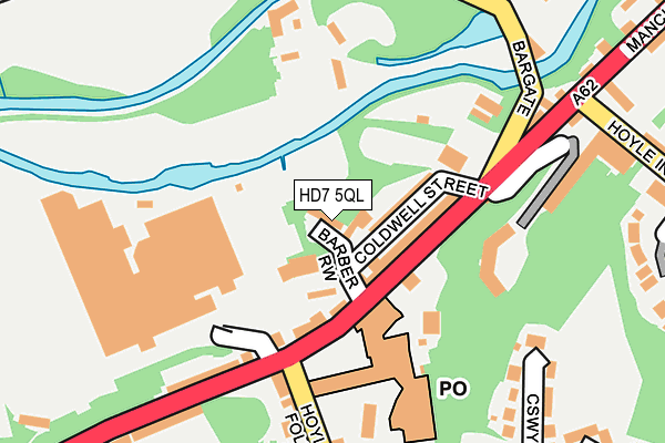 HD7 5QL map - OS OpenMap – Local (Ordnance Survey)