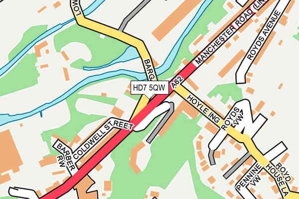 HD7 5QW map - OS OpenMap – Local (Ordnance Survey)