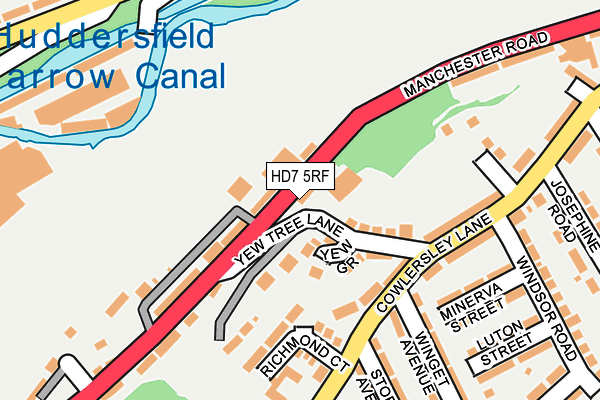 HD7 5RF map - OS OpenMap – Local (Ordnance Survey)