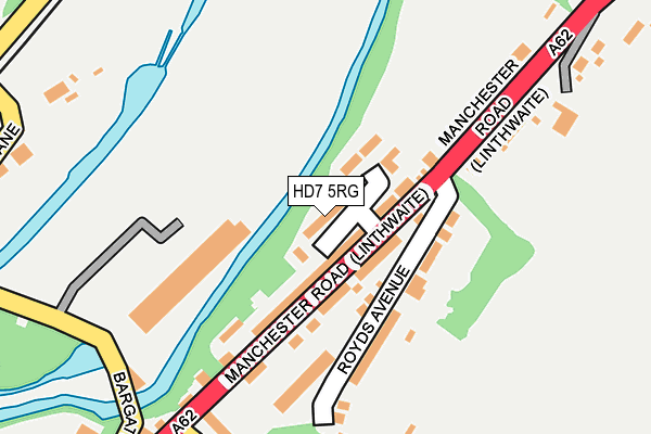 HD7 5RG map - OS OpenMap – Local (Ordnance Survey)
