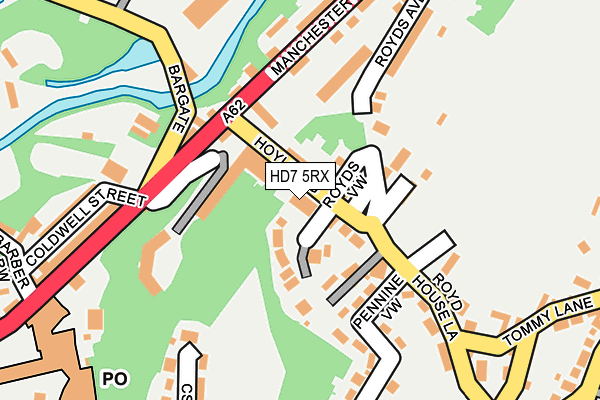 HD7 5RX map - OS OpenMap – Local (Ordnance Survey)