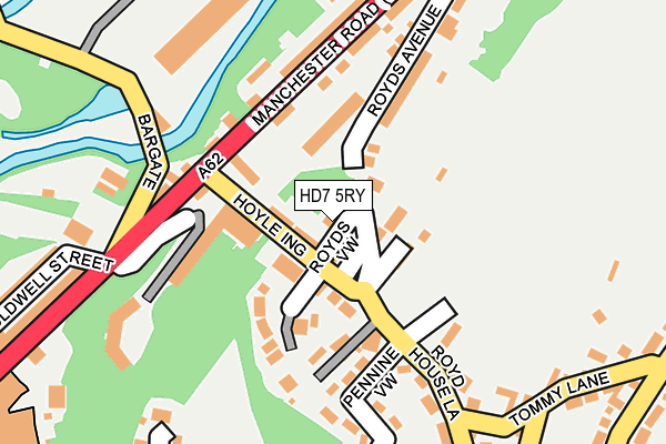 HD7 5RY map - OS OpenMap – Local (Ordnance Survey)