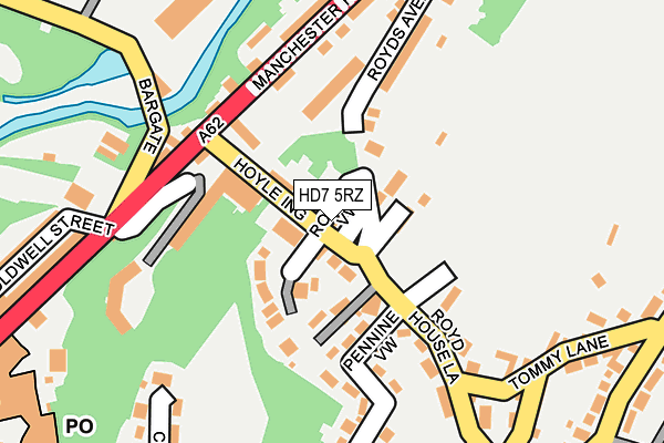 HD7 5RZ map - OS OpenMap – Local (Ordnance Survey)