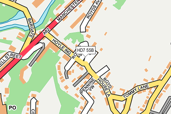 HD7 5SB map - OS OpenMap – Local (Ordnance Survey)