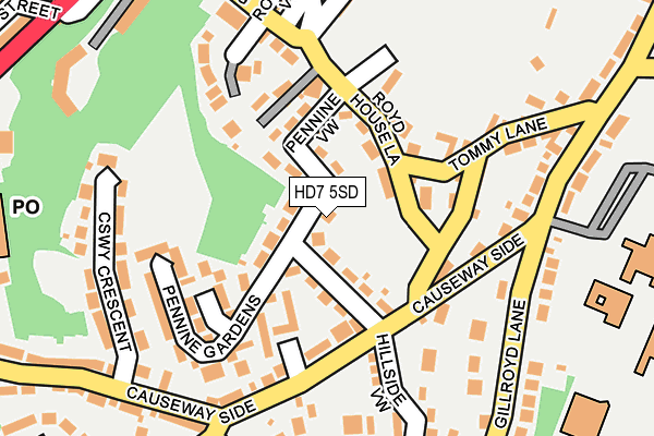 HD7 5SD map - OS OpenMap – Local (Ordnance Survey)