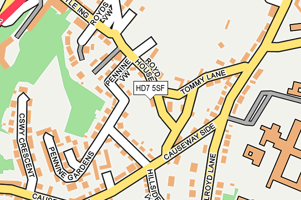 HD7 5SF map - OS OpenMap – Local (Ordnance Survey)