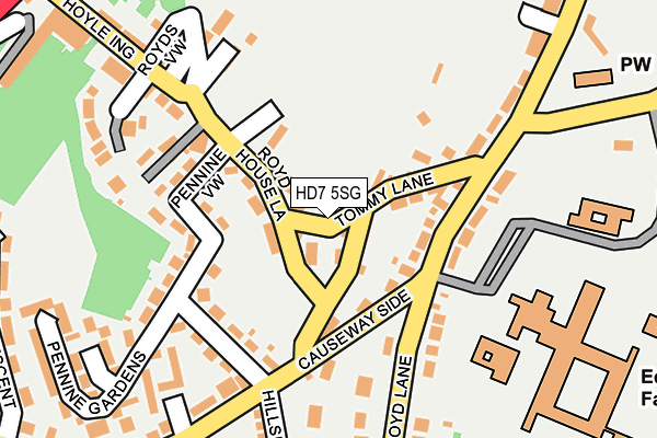 HD7 5SG map - OS OpenMap – Local (Ordnance Survey)