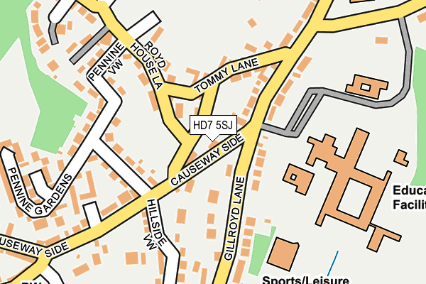 HD7 5SJ map - OS OpenMap – Local (Ordnance Survey)