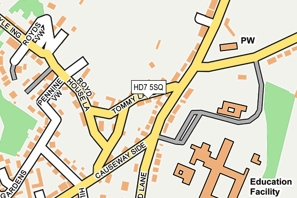 HD7 5SQ map - OS OpenMap – Local (Ordnance Survey)