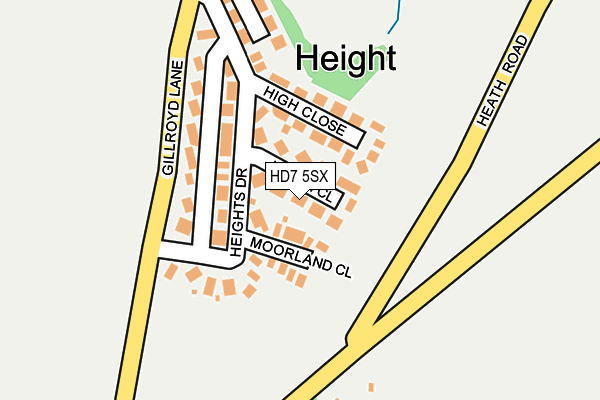 HD7 5SX map - OS OpenMap – Local (Ordnance Survey)