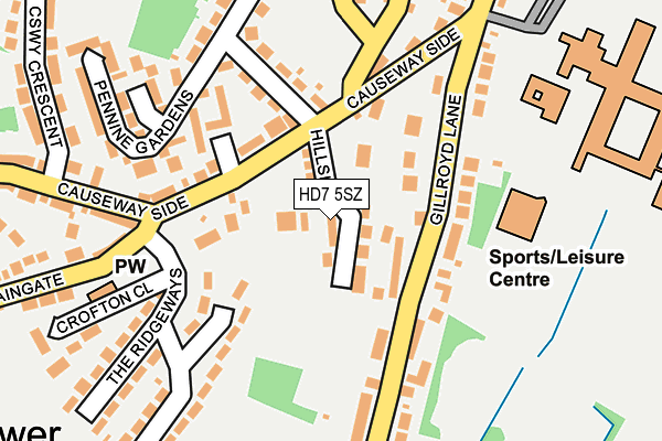 HD7 5SZ map - OS OpenMap – Local (Ordnance Survey)