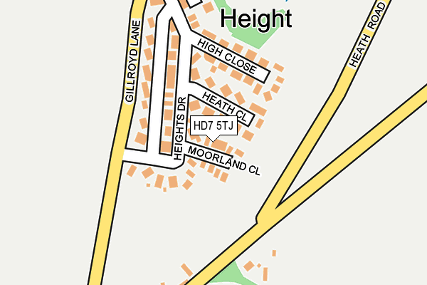 HD7 5TJ map - OS OpenMap – Local (Ordnance Survey)