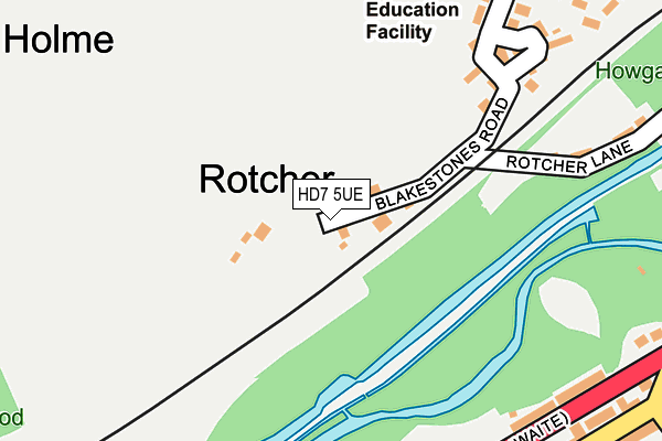 HD7 5UE map - OS OpenMap – Local (Ordnance Survey)